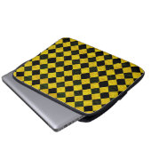 Schwarz-Gelb-Schachmuster Laptopschutzhülle (Vorne Knopf)