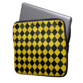 Schwarz-Gelb-Schachmuster Laptopschutzhülle (Vorderseite Links)