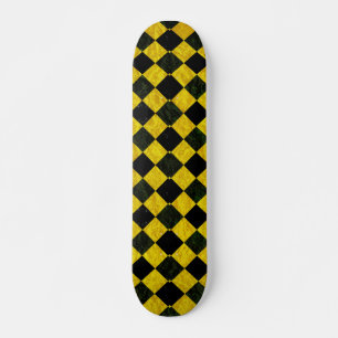 Schwarz-Gelb-Schachmuster Skateboard