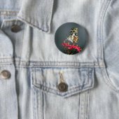 Schwarz-Gelb-Schmetterling auf rosa Blume Button (Beispiel)