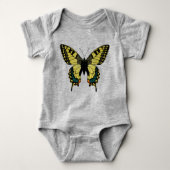 Schwarz-Gelb-Schmetterling Baby Strampler (Vorderseite)