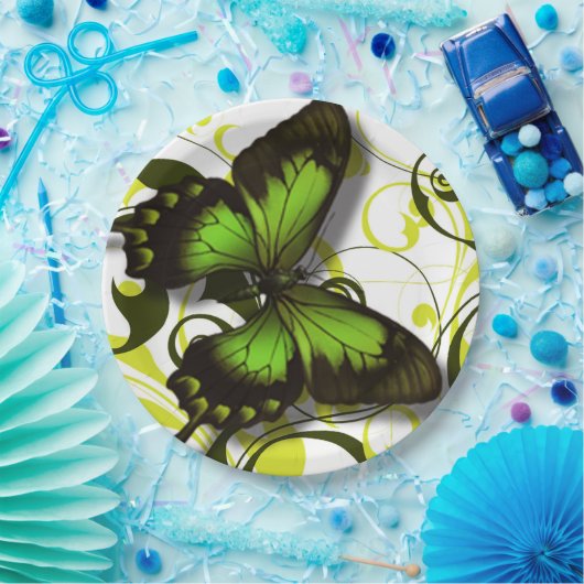 Schwarz-Gelb-Schmetterling-Skulpturen Pappteller (Party)