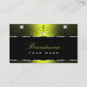 Schwarz-Gelb-Schnörkel Sparkling Diamonds Verziert Visitenkarte (Vorderseite)