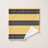 Schwarz-Gelb-Set Badhandtuch Set (Waschlappen)