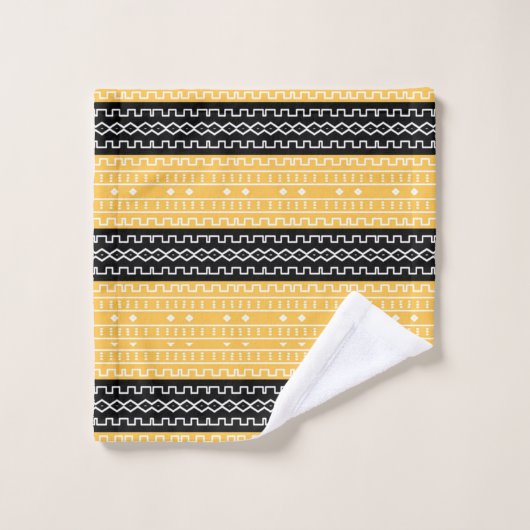 Schwarz-Gelb-Set Badhandtuch Set (Waschlappen)