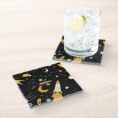 Schwarz-Gelb-Stars, Die Weltraumrakete des Mondes Glasuntersetzer (Schrägansicht)