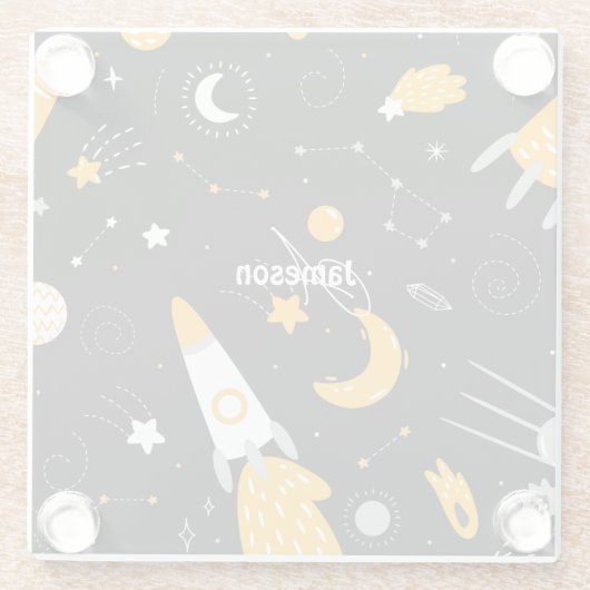 Schwarz-Gelb-Stars, Die Weltraumrakete des Mondes Glasuntersetzer (Rückseite)