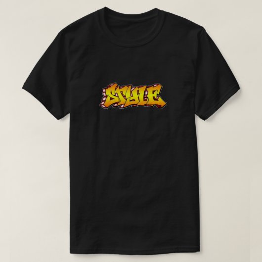 Schwarz-Gelb-Stil (Graffiti) T-Shirt (Design vorne)