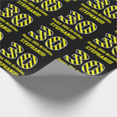 Schwarz & Gelb Streifen "30"; 30. Geburtstag + Nam Geschenkpapier (Ecke)