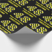 Schwarz & Gelb Streifen "48"; 48. Geburtstag + Nam Geschenkpapier (Ecke)