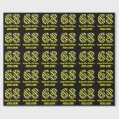 Schwarz & Gelb Streifen "68"; 68. Geburtstag + Nam Geschenkpapier (Flach)