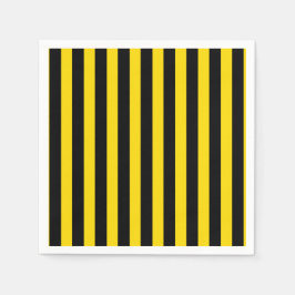 Schwarz/Gelb Streifen Bee Babydusche Streifen Serviette