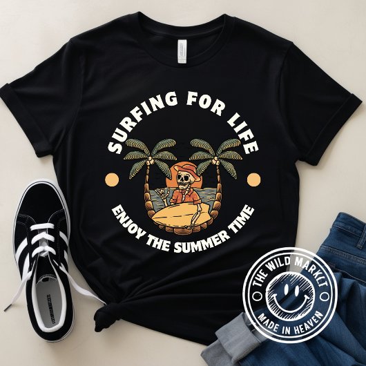 Schwarz-Gelb-Surfen für den T - Shirt