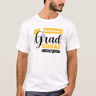 Schwarz-Gelb-Text-Männchen-Weiße T-Shirt