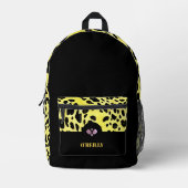 Schwarz-Gelb-Tierdruck Modernes Monogramm Bedruckter Rucksack (Vorderseite)