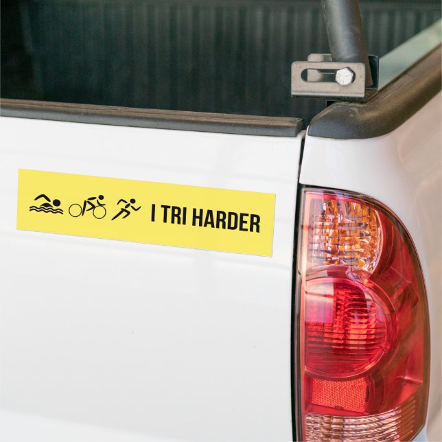 Schwarz-Gelb-Triathlon Autoaufkleber (Auf Lkw)