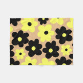 Schwarz-Gelb-Tropen-Blumen-Botanischer Sommer Fleecedecke (Vorderseite (Horizontal))