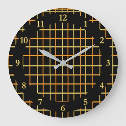 Schwarz-Gelb-Uhr Große Wanduhr (Vorderseite)