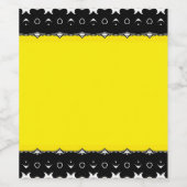 Schwarz, Gelb und Weiß Weinetikett (Einzelnes Label)