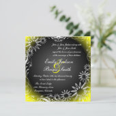 Schwarz-Gelb verblassen Tagelang Blume Einladung H (Stehend Vorderseite)