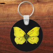 Schwarz-Gelb-Vintag-Schmetterlingsdarstellung Schlüsselanhänger (Vorderseite)