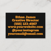 Schwarz-Gelb-Visitenkarte Visitenkarte (Rückseite)