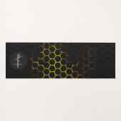 Schwarz-Gelb-Wabengeometrie-Muster Yogamatte (Vorderseite (Horizontal))