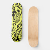 Schwarz-Gelb-Waves-Skateboard oder Farbe wählen Skateboard (Vorderseite)