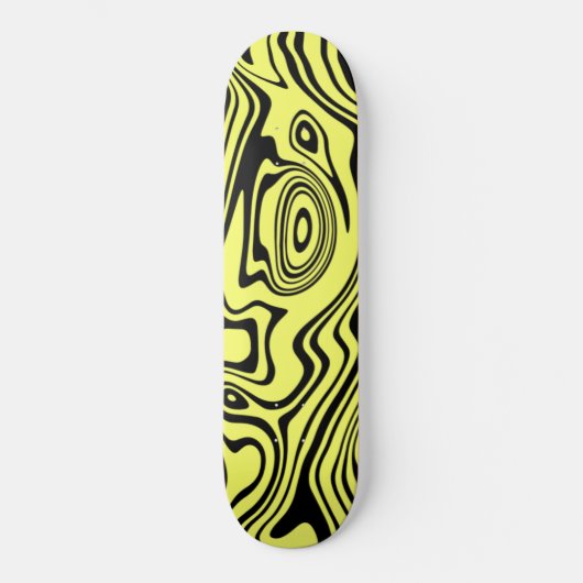 Schwarz-Gelb-Waves-Skateboard oder Farbe wählen Skateboard (Vorderseite)