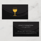 Schwarz-Gelb-Weinglas, künstlerisch gebürstet Visitenkarte (Vorne/Hinten)