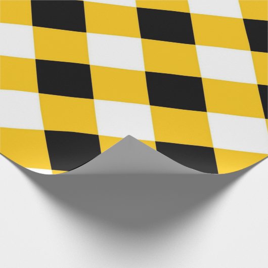 Schwarz-Gelb-Weiß-Muster im Herbst Geschenkpapier (Ecke)