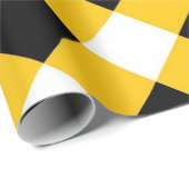 Schwarz-Gelb-Weiß-Muster im Herbst Geschenkpapier (Rolleneckpunkt)