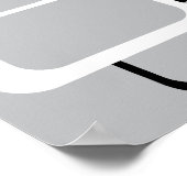 Schwarz-Gelb-Weiß-Retro-Quadrate Mitte Jahrhundert Poster (Ecke)