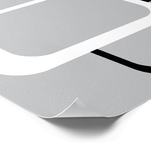 Schwarz-Gelb-Weiß-Retro-Quadrate Mitte Jahrhundert Poster (Ecke)