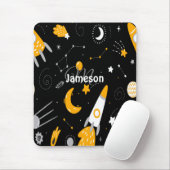 Schwarz-Gelb-Weltraumrakete Mousepad (Mit Mouse)