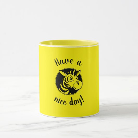 Schwarz-Gelb-Zebra "Schöne Tage" Tasse (Zentrum)