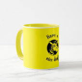 Schwarz-Gelb-Zebra "Schöne Tage" Tasse (Vorderseite Links)