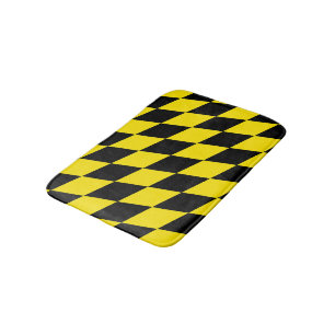 Schwarz-gelbe bayerische Diamantflagge-Muster Badematte