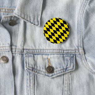 Schwarz-gelbe Bayern-Diamant-Flaggenmuster Button