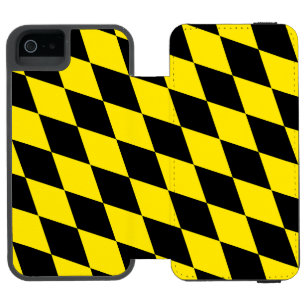Schwarz-gelbe Bayern-Diamant-Flaggenmuster Incipio Watson™ iPhone 5 Geldbörsen Hülle