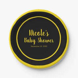 Schwarz-Gelbe Bienen-Themen-Baby-Party Pappteller