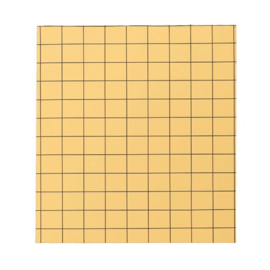 Schwarz-gelbe Gingham-Karo-Muster Notizblock (Vorderseite)