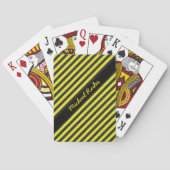 Schwarz-Gelbe Imitate Glitzer Diagonale Streifen N Spielkarten (Rückseite)