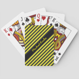 Schwarz-Gelbe Imitate Glitzer Diagonale Streifen N Spielkarten