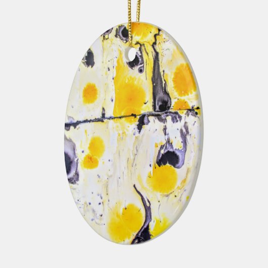 Schwarz-Gelbe Keramik Keramik Ornament (Links)