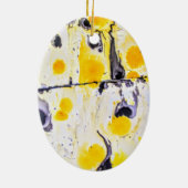 Schwarz-Gelbe Keramik Keramik Ornament (Hinten)