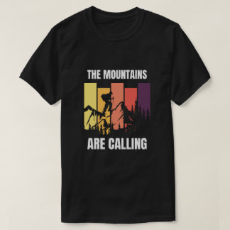 Schwarz Gelbe Retro Illustrative Berg Zitat  T-Shirt