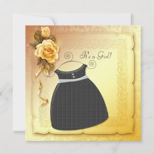 Schwarz Gelbe Rose Baby Shower Einladungen