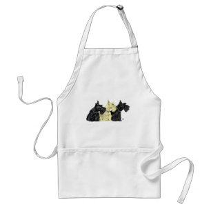 Schwarz-gelbe Schottische Terrier Schürze