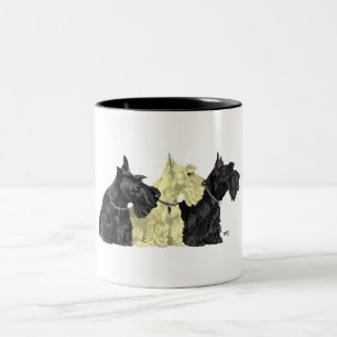 Schwarz-gelbe Schottische Terrier Zweifarbige Tasse
